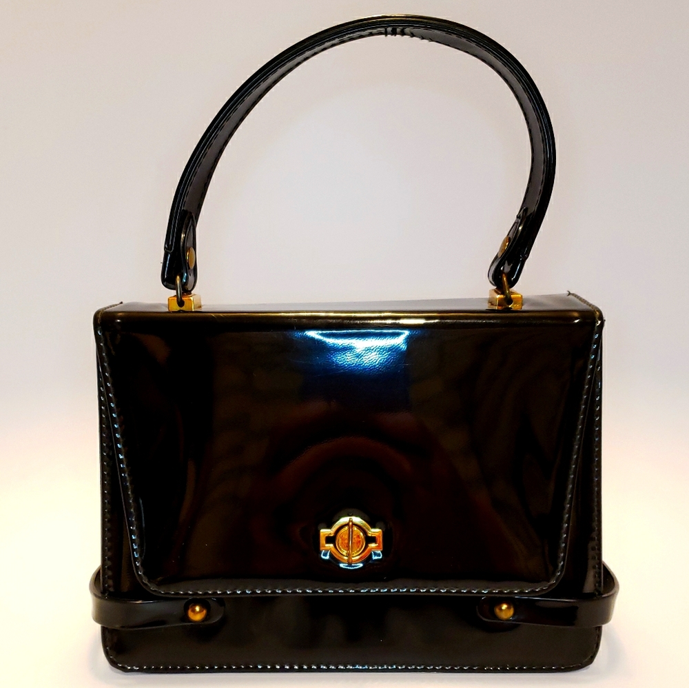 Vintage Verdi Patent Leather Vinyl Accordion Purse